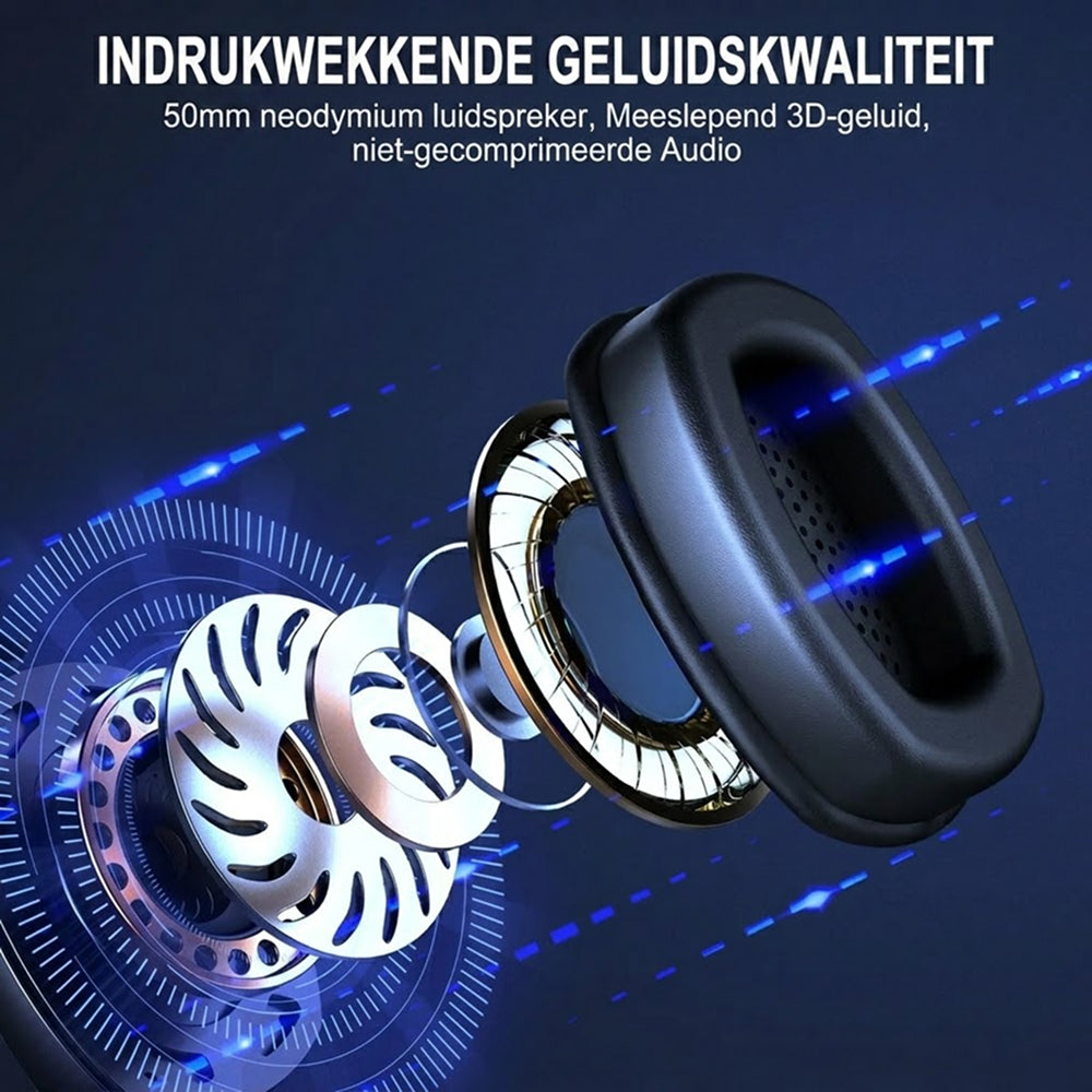 Beuksrij Gaming Headset | 3D Surround Sound & 36u Batterij