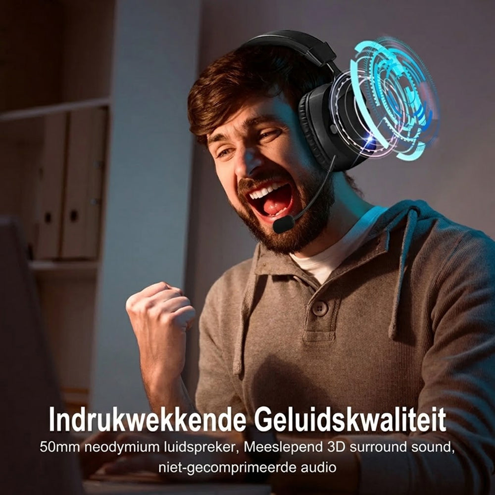 Beuksrij Gaming Headset | 3D Surround Sound & 36u Batterij