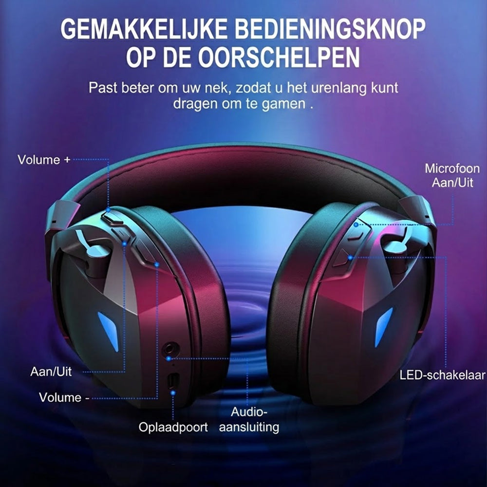 Beuksrij Gaming Headset | 3D Surround Sound & 36u Batterij