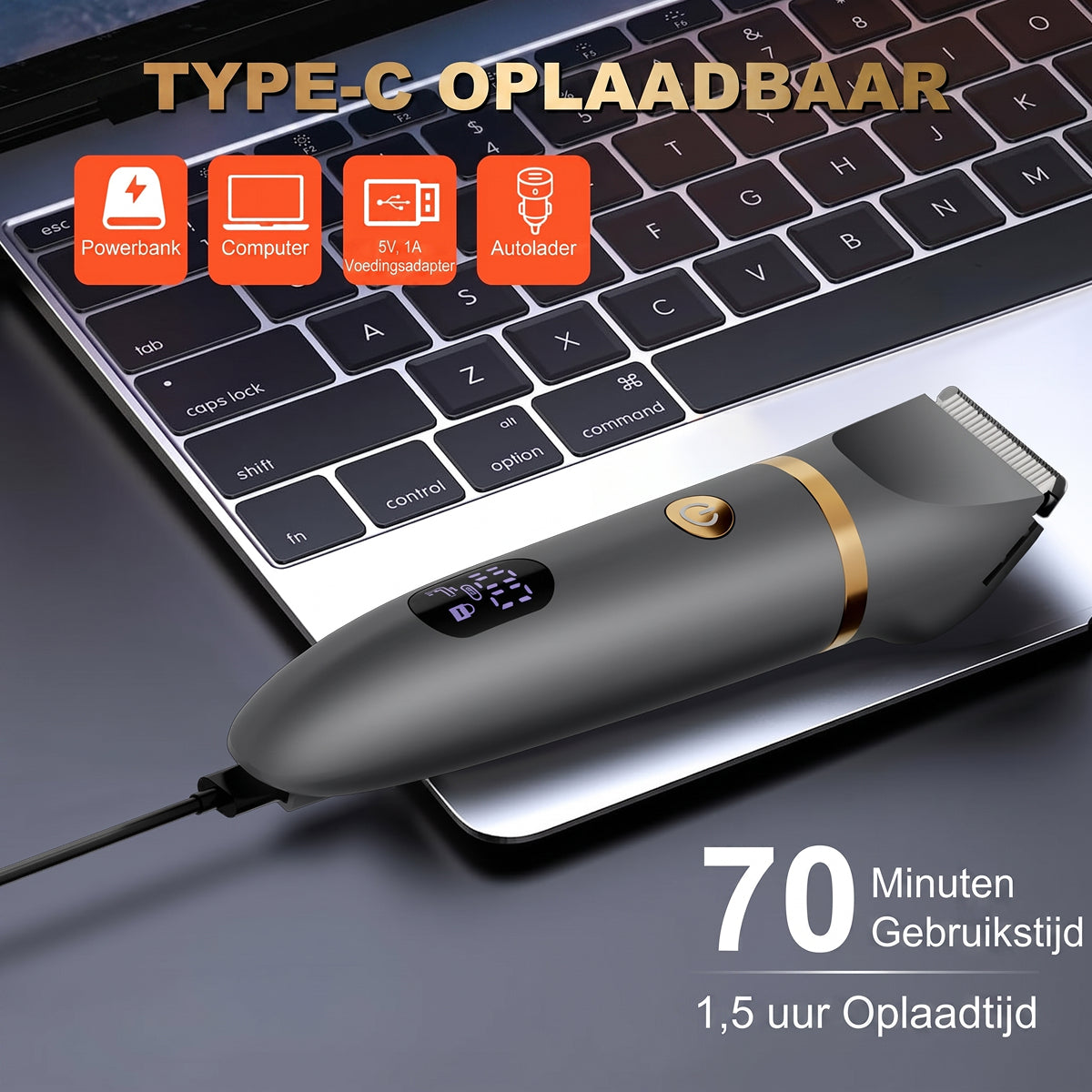 Bloegoud 3-in-1 Scheerapparaat & Body Hair Trimmer voor Mannen