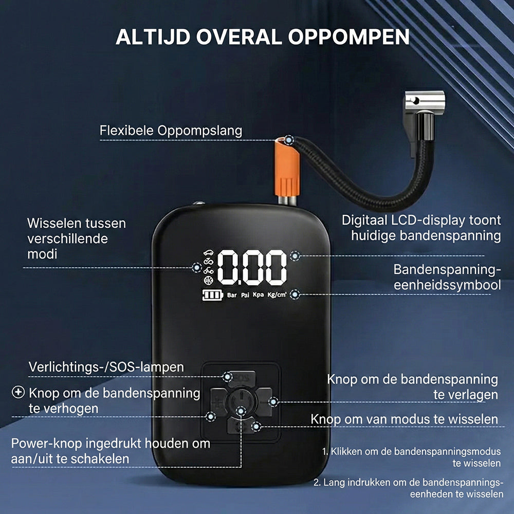 TubimAir Elektrische Fietspomp