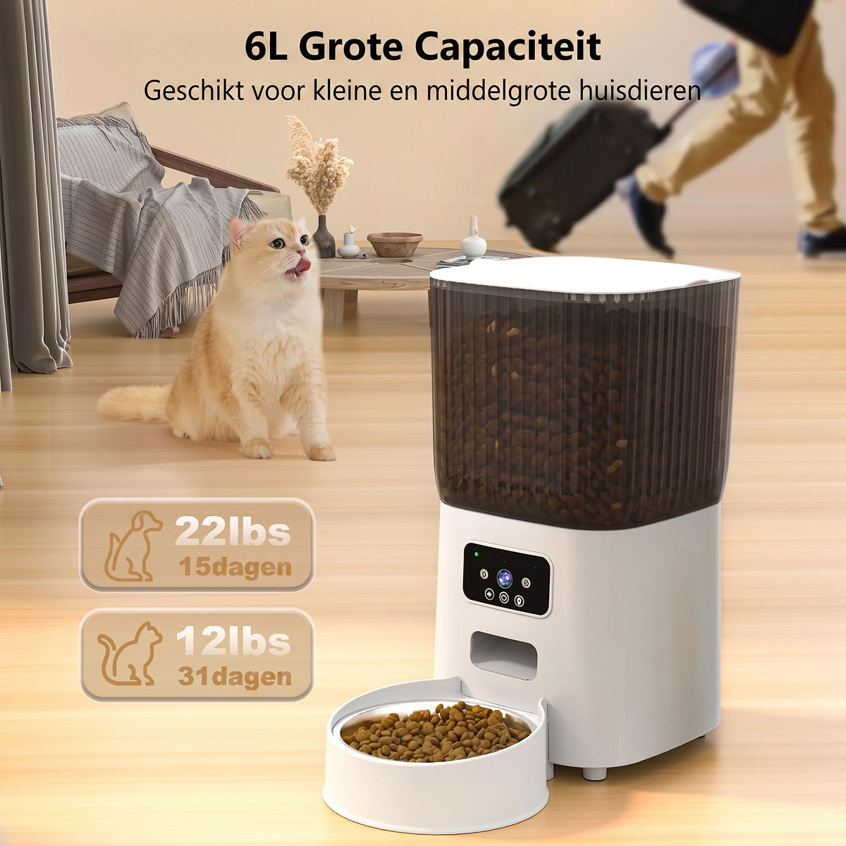 Grolddeer Automatische Voerbak voor Katten en Honden