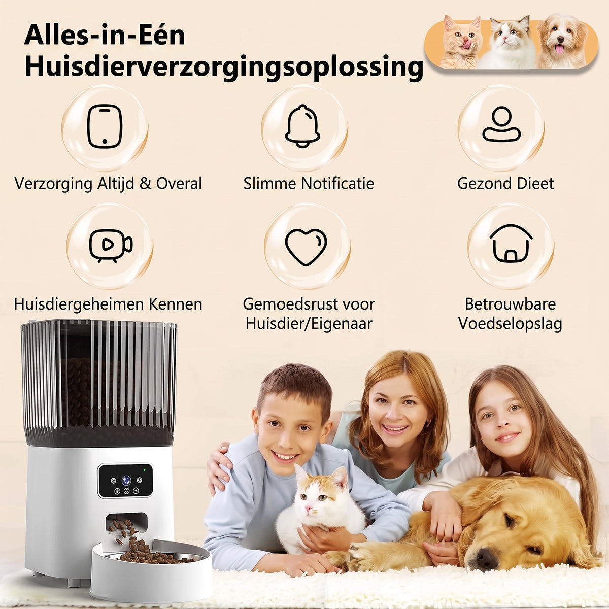 Grolddeer Automatische Voerbak voor Katten en Honden