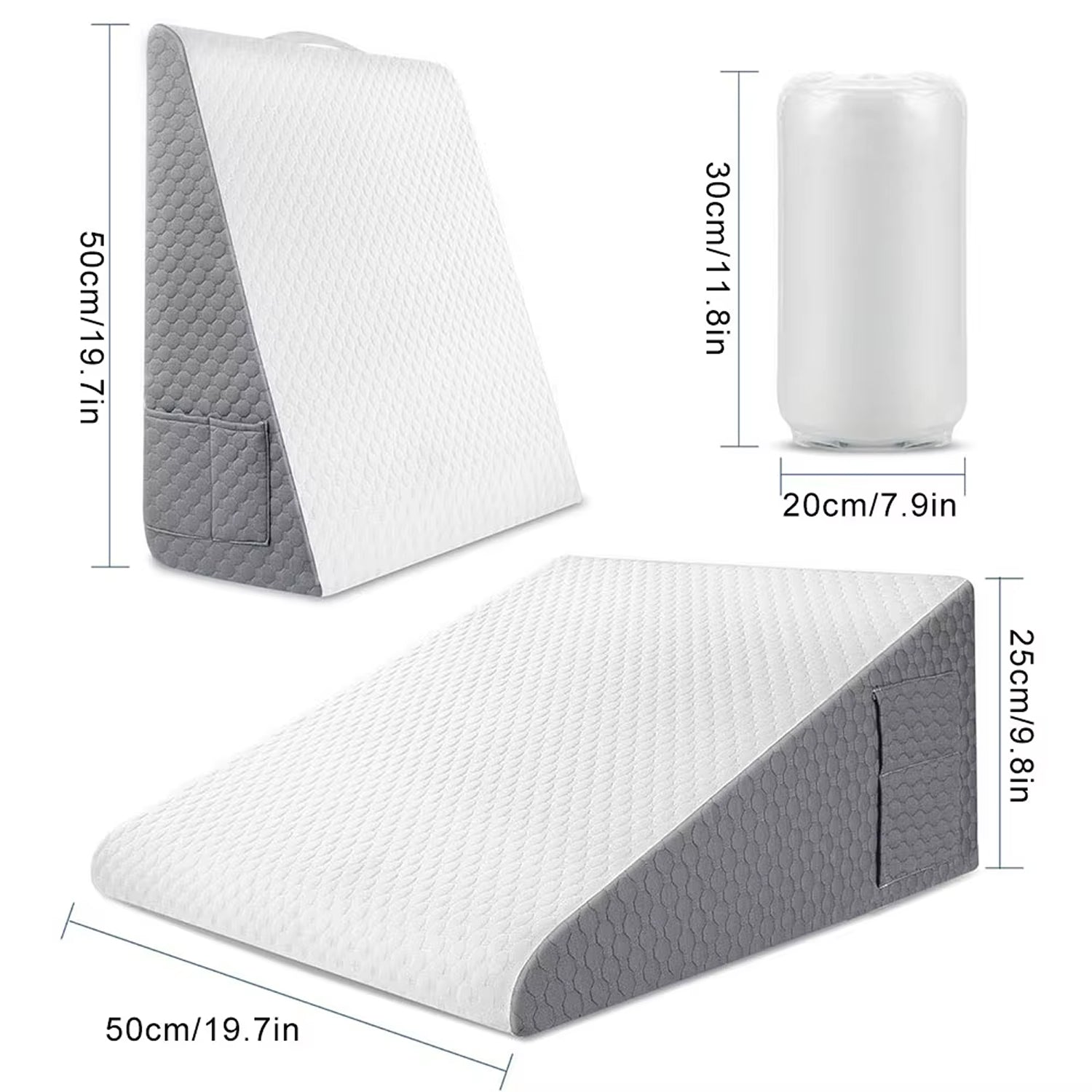 MuZomerf 4-in-1 Orthopedisch Wigkussen voor Reflux en Rugpijn