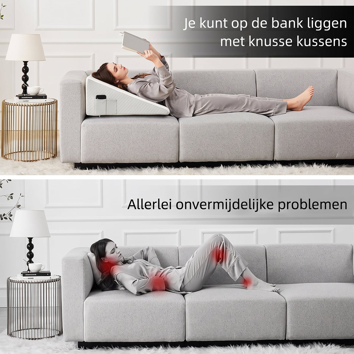 MuZomerf 4-in-1 Orthopedisch Wigkussen voor Reflux en Rugpijn