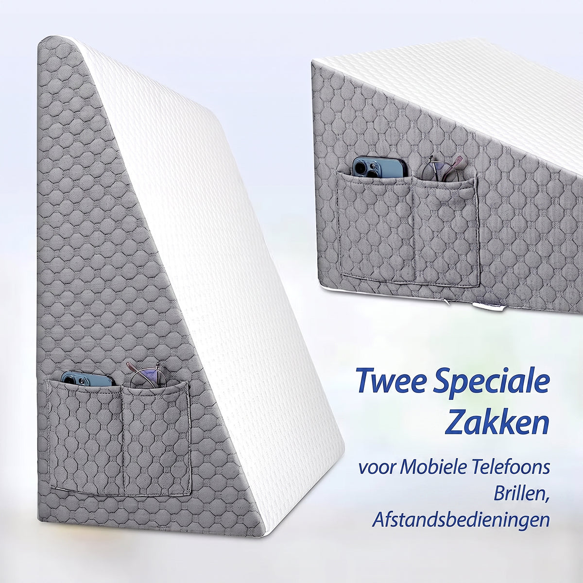 MuZomerf 4-in-1 Orthopedisch Wigkussen voor Reflux en Rugpijn