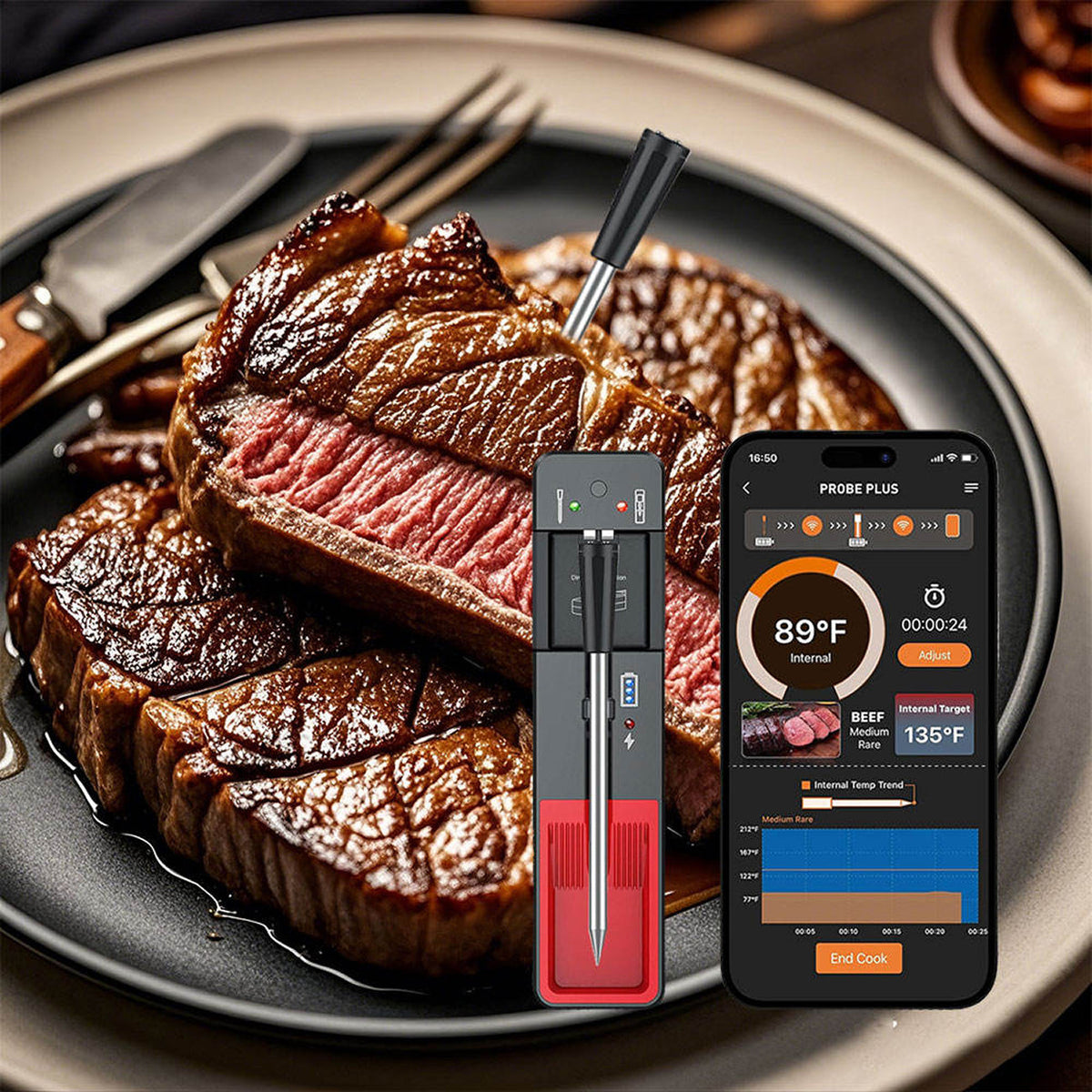 TherProxi Draadloze Vleesthermometer